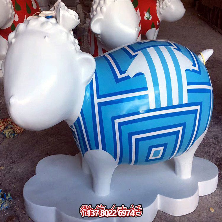 彩繪仿真羊雕塑——商場、公園、廣場的精美裝飾