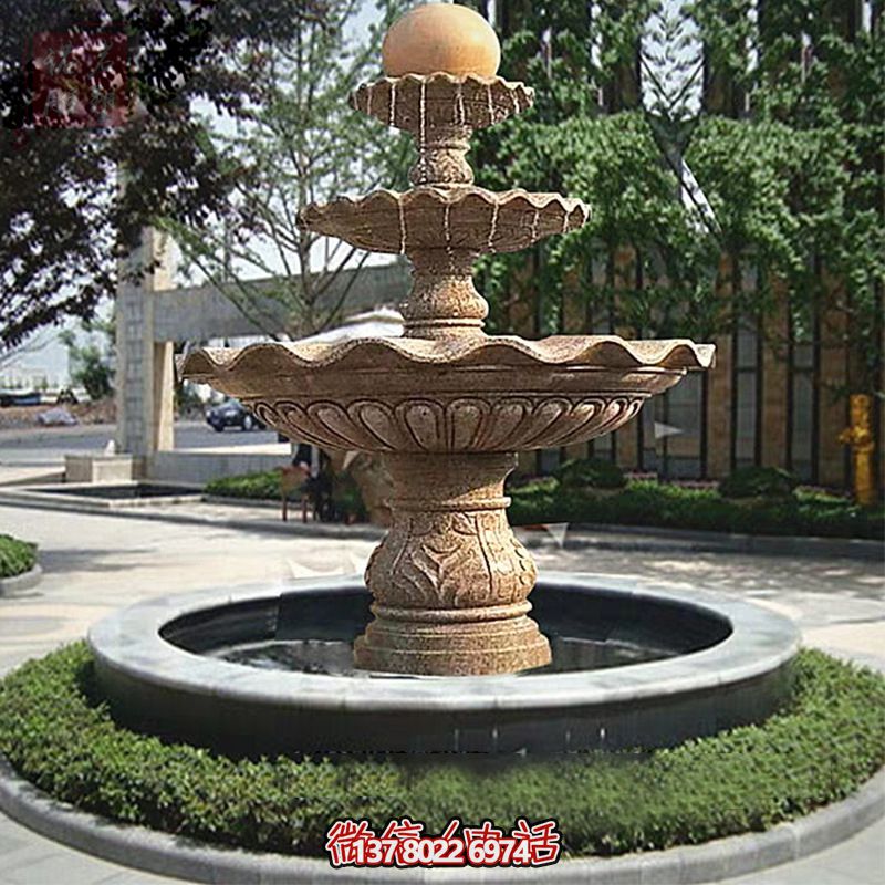 多層景觀噴泉石雕，為學院增添獨特的個性