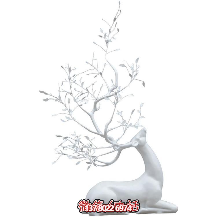 玻璃鋼雕塑梅花鹿，抽象戶外園林裝飾