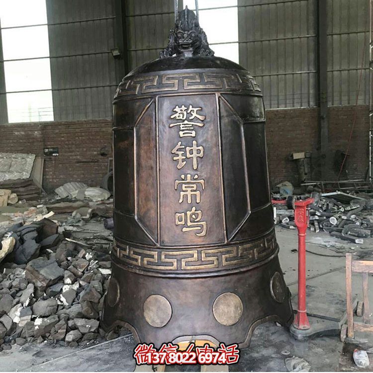 大型仿銅鐘玻璃鋼雕塑，給景區(qū)、寺廟、園林帶來更多美好