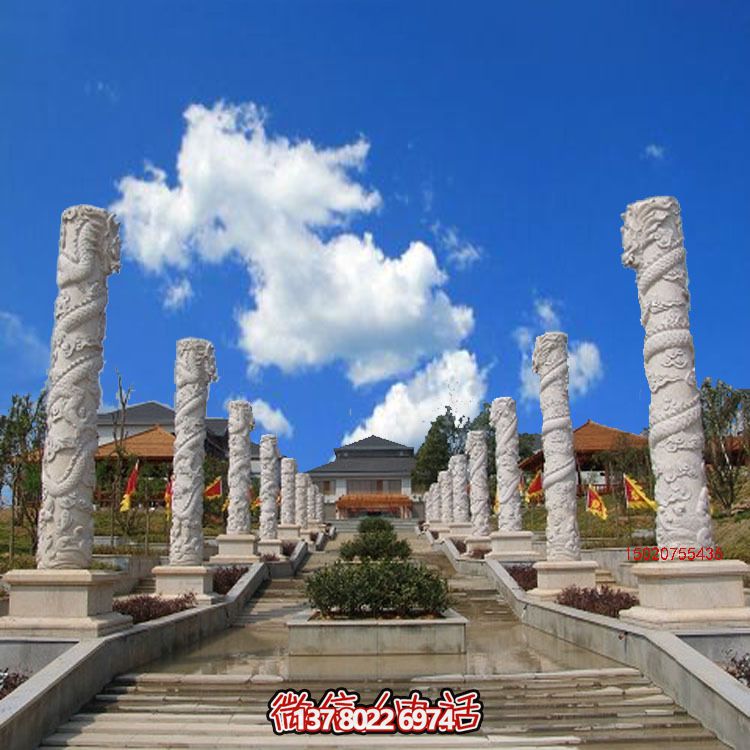 漢白玉龍柱石雕，傳承中華園林文化精髓