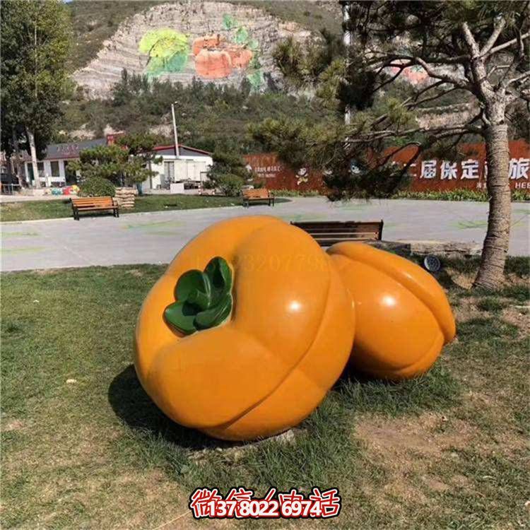 藝術品級仿真柿子雕塑，室外大型玻璃鋼裝飾園林