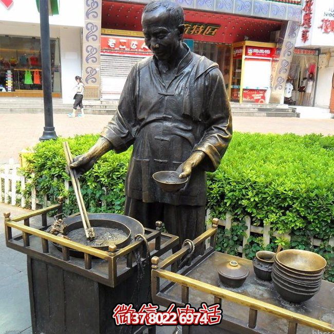 仿銅人物玻璃鋼小吃，給你無與倫比的景區體驗