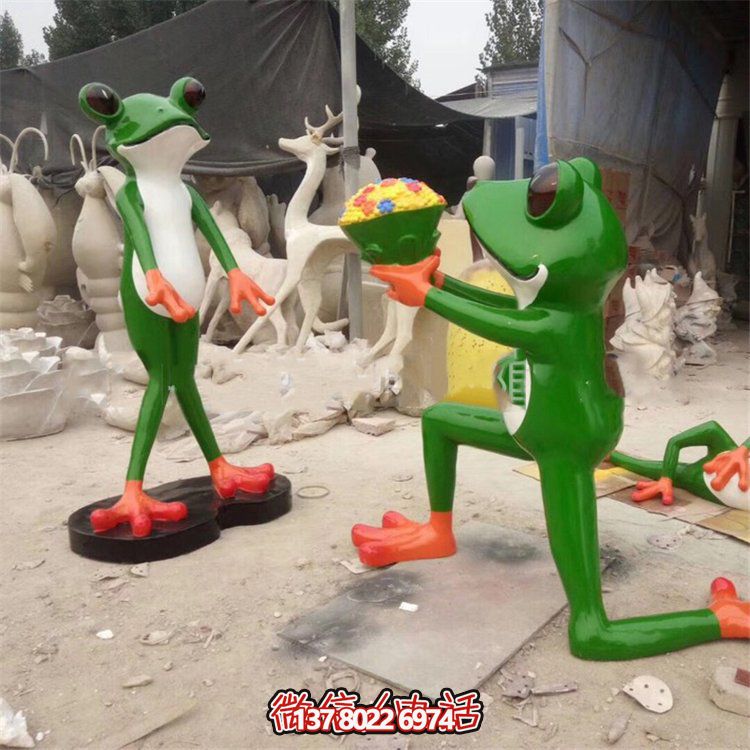 創意玻璃鋼青蛙雕塑，為景區帶來卡通新穎的景觀