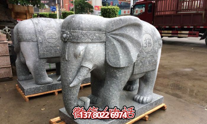 精美大理石雕塑藝術(shù)品，驚艷展現(xiàn)大象的宏偉氣勢