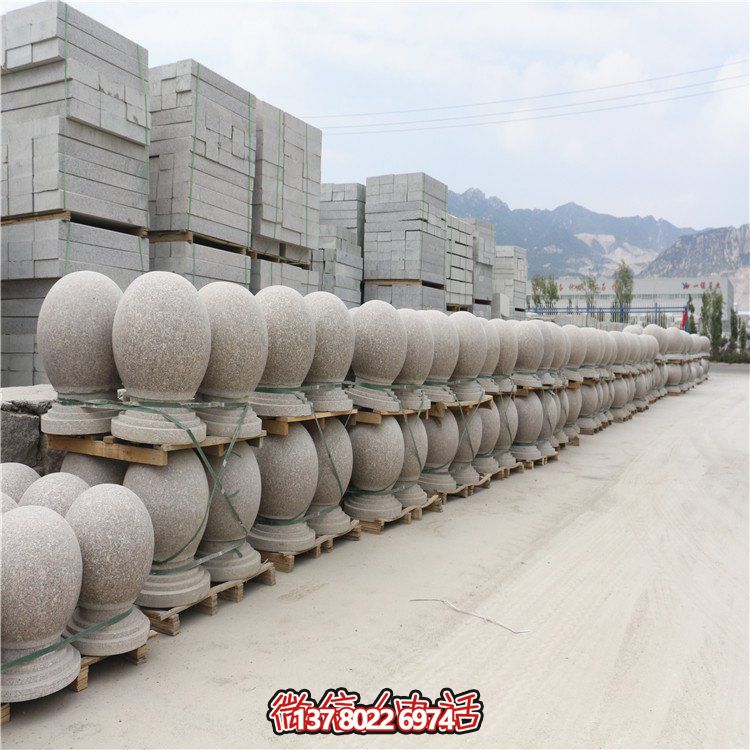 芝麻白花崗巖路障，安全擋車(chē)，雅觀(guān)景觀(guān)