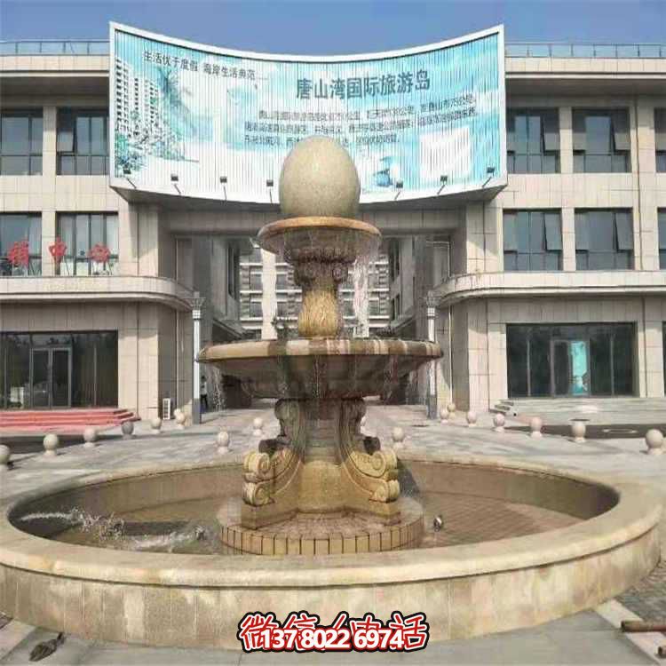 精致石雕噴泉，美化小區、別墅、大理石環境