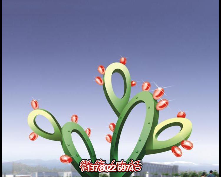 景區(qū)廣場(chǎng)景觀不銹鋼仙人掌雕塑