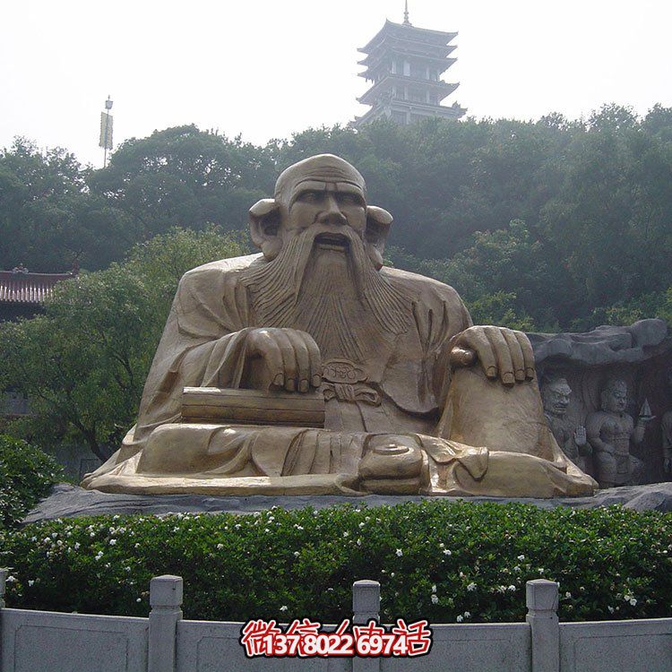 廣場景區大型銅雕老子，戶外仿銅古代人物雕塑