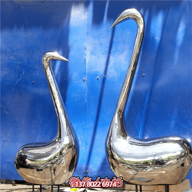 鏡面不銹鋼天鵝景觀(guān)戶(hù)外園林?jǐn)[件